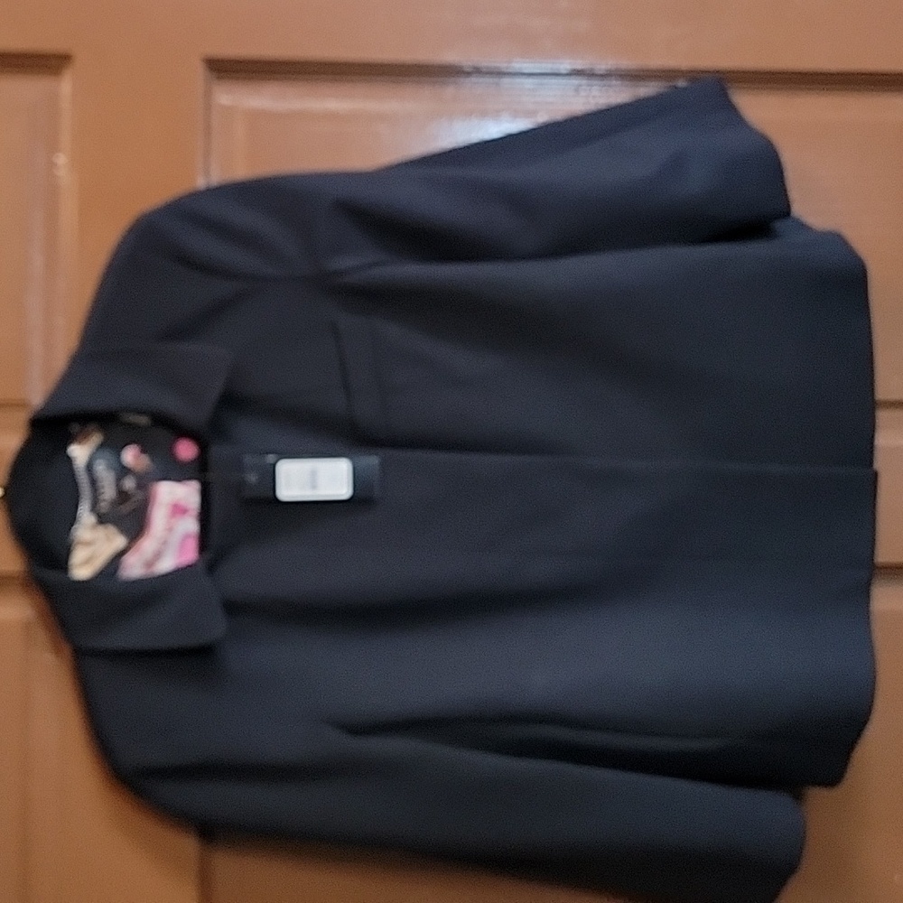 Talbots-Blk short jkt 3/4 sleeves with pink print lining Size 10 NWT.